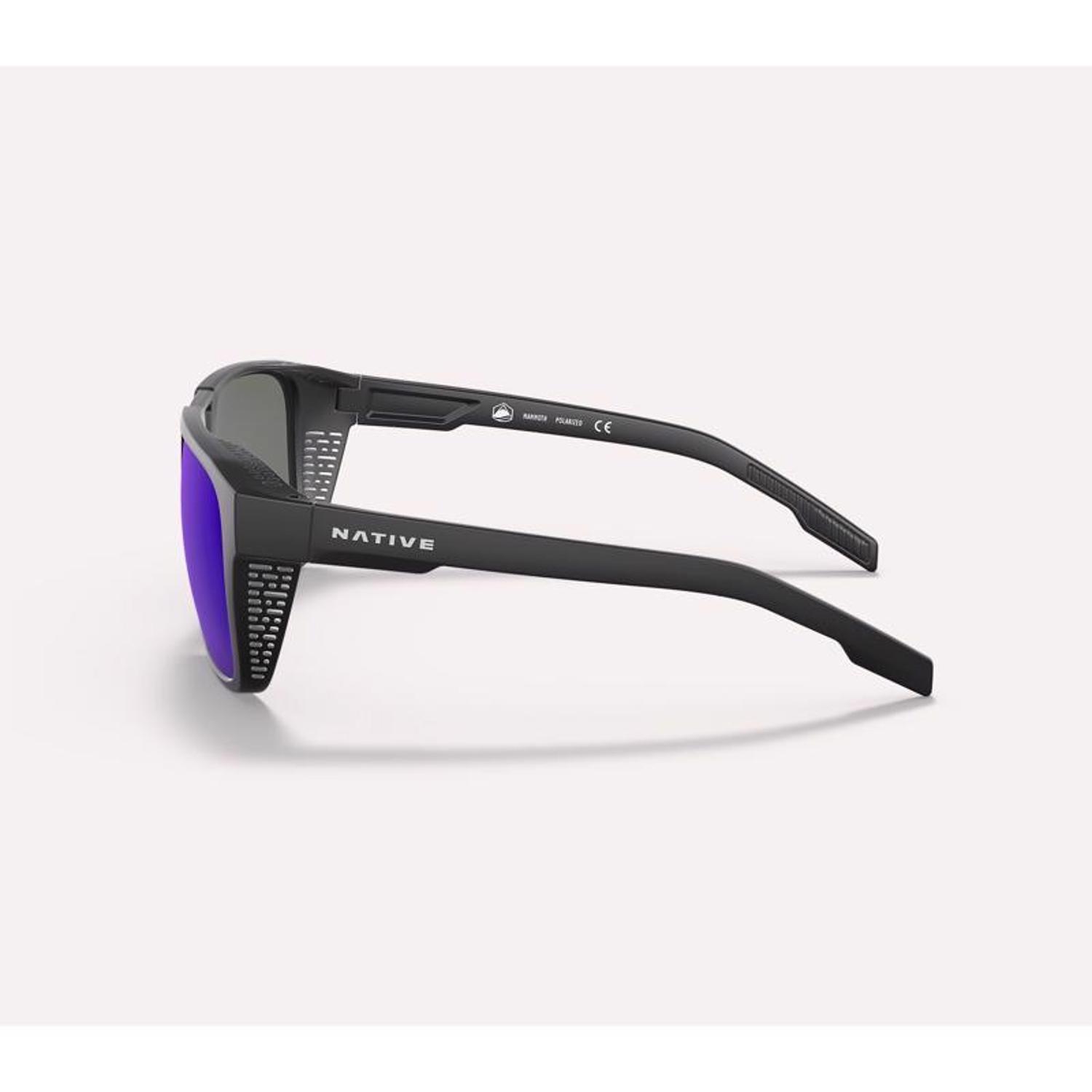 Native Mammoth Sunglasses Unisex Matte Black Frame Blue Lens Polarized Blue Light Blocking