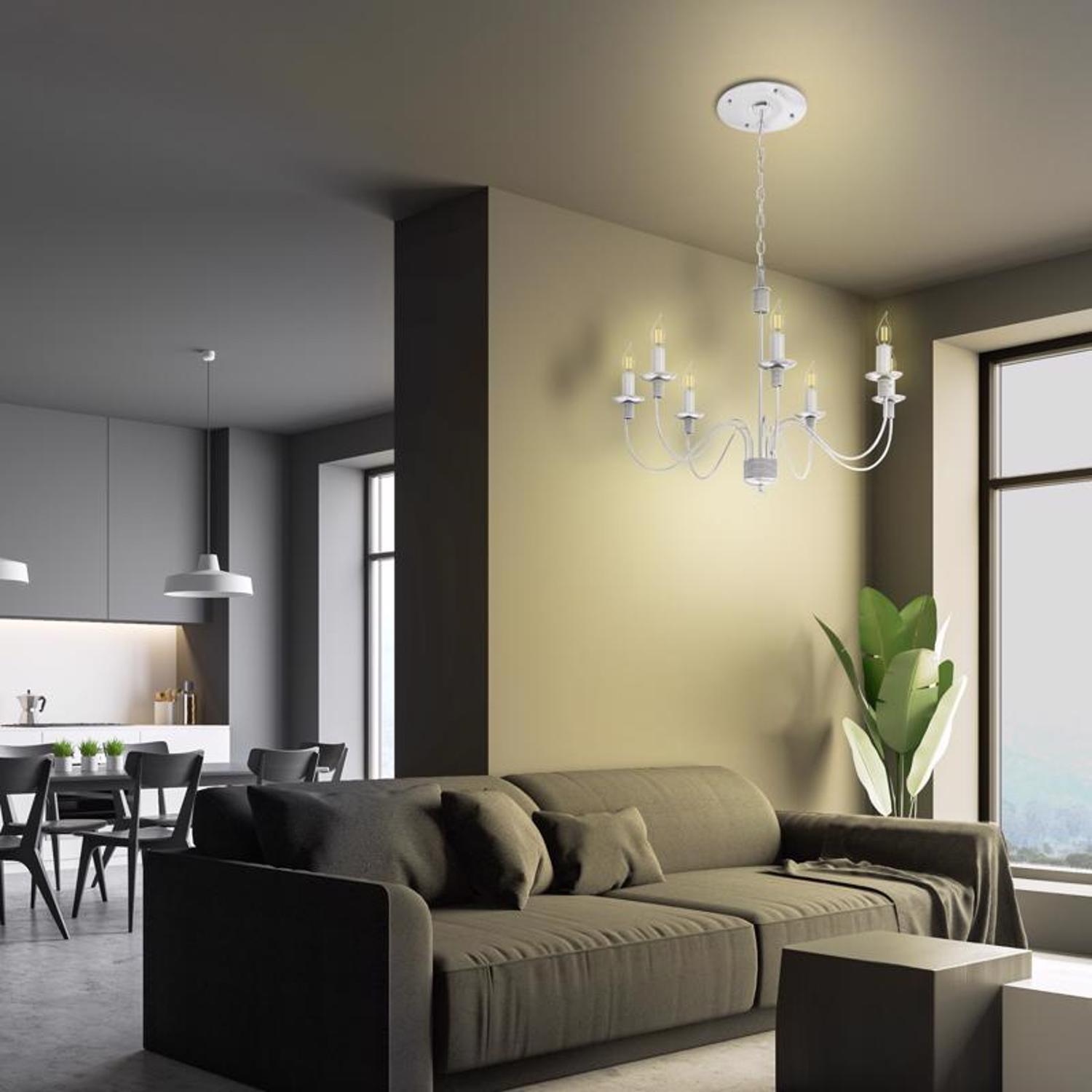 Feit Enhance CA10 (Flame Tip) E12 (Candelabra) Filament LED Bulb Soft White 60 Watt Equivalence 6 pk