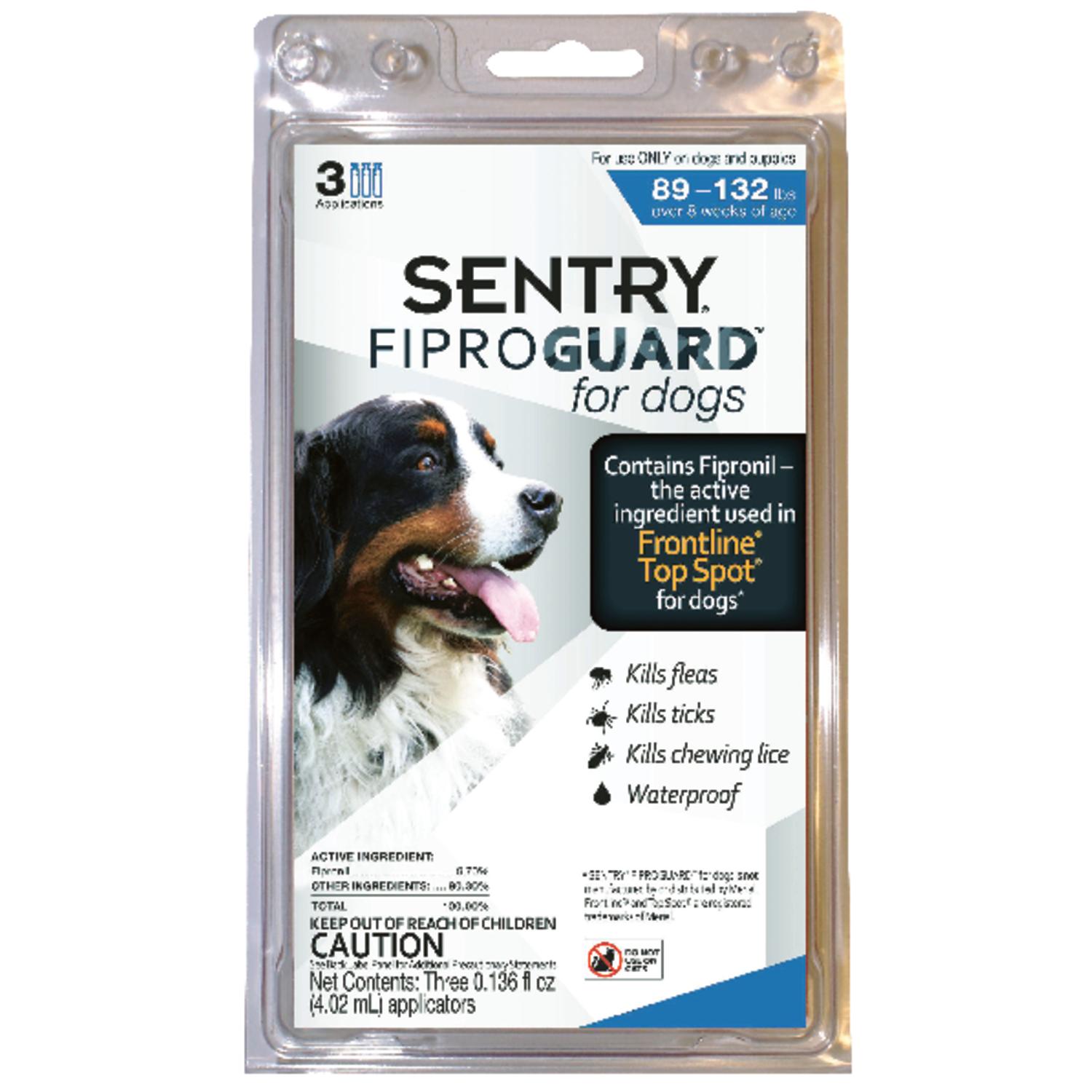 Sentry Fiproguard Liquid Dog Flea and Tick Drops 9.70%Fipronil and 90.30%Other Ingredients 0.136 oz