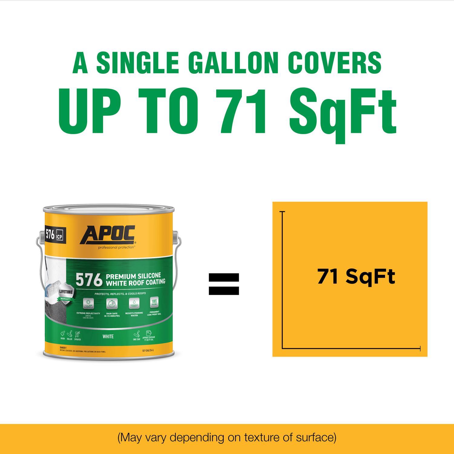 APOC Gloss Bright White Silicone Roof Coating 0.9 gal