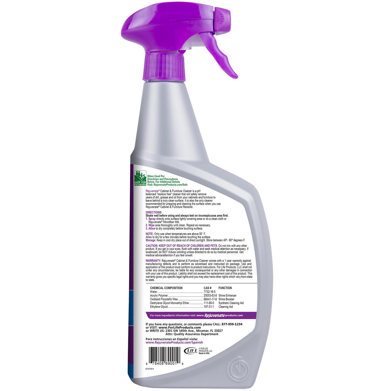 Rejuvenate Lemon Scent Cabinet and Wood Cleaner 32 oz Liquid