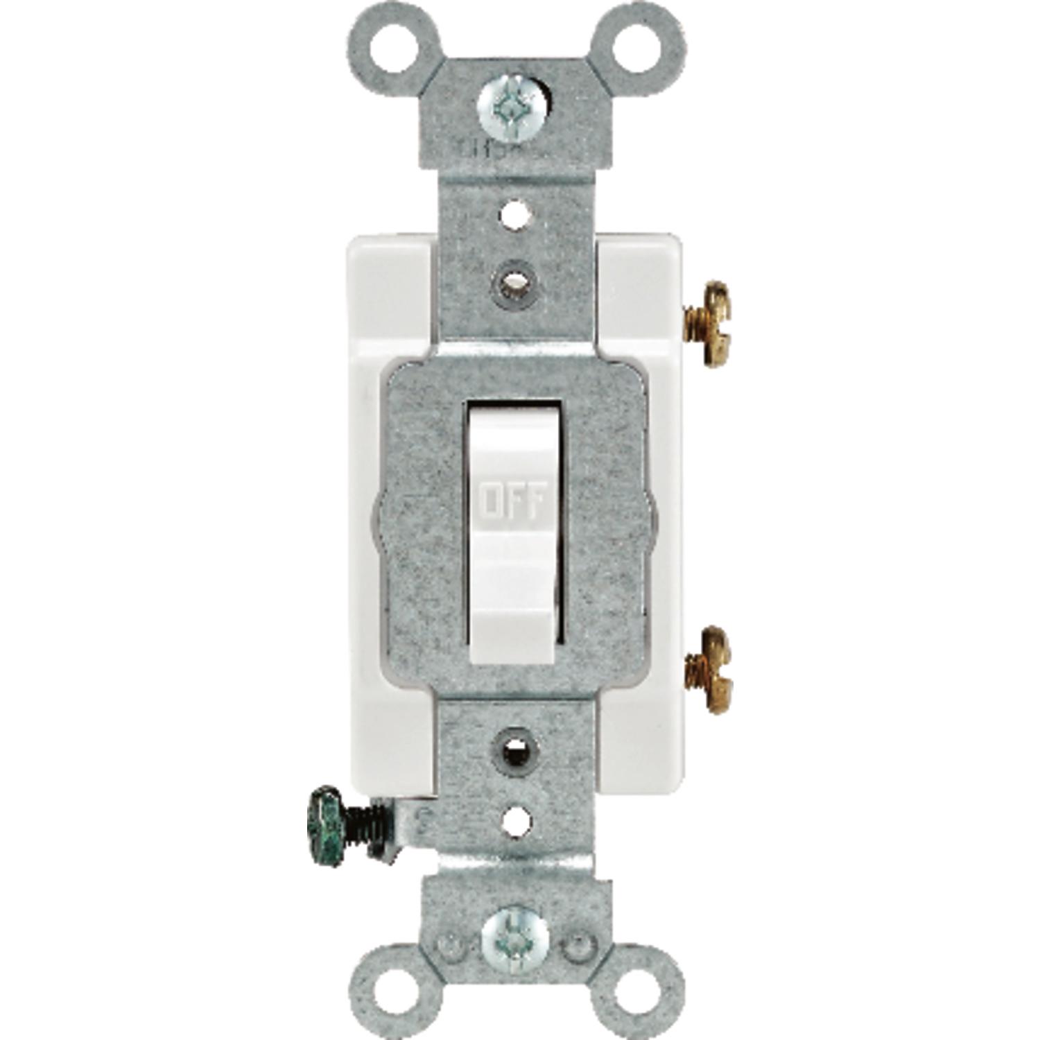 Leviton 15 amps Single Pole Toggle AC Quiet Switch White 1 pk