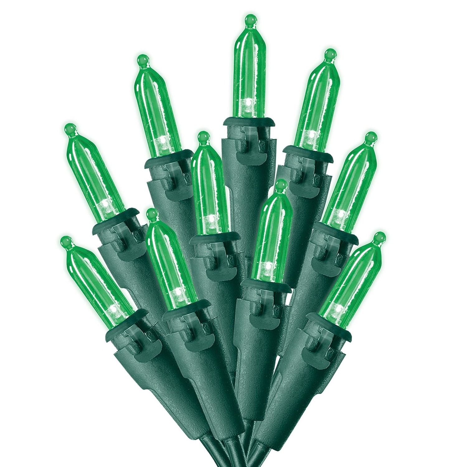 Celebrations Traditional LED Mini Mini Light Set Green 12.25 ft. 50 lights