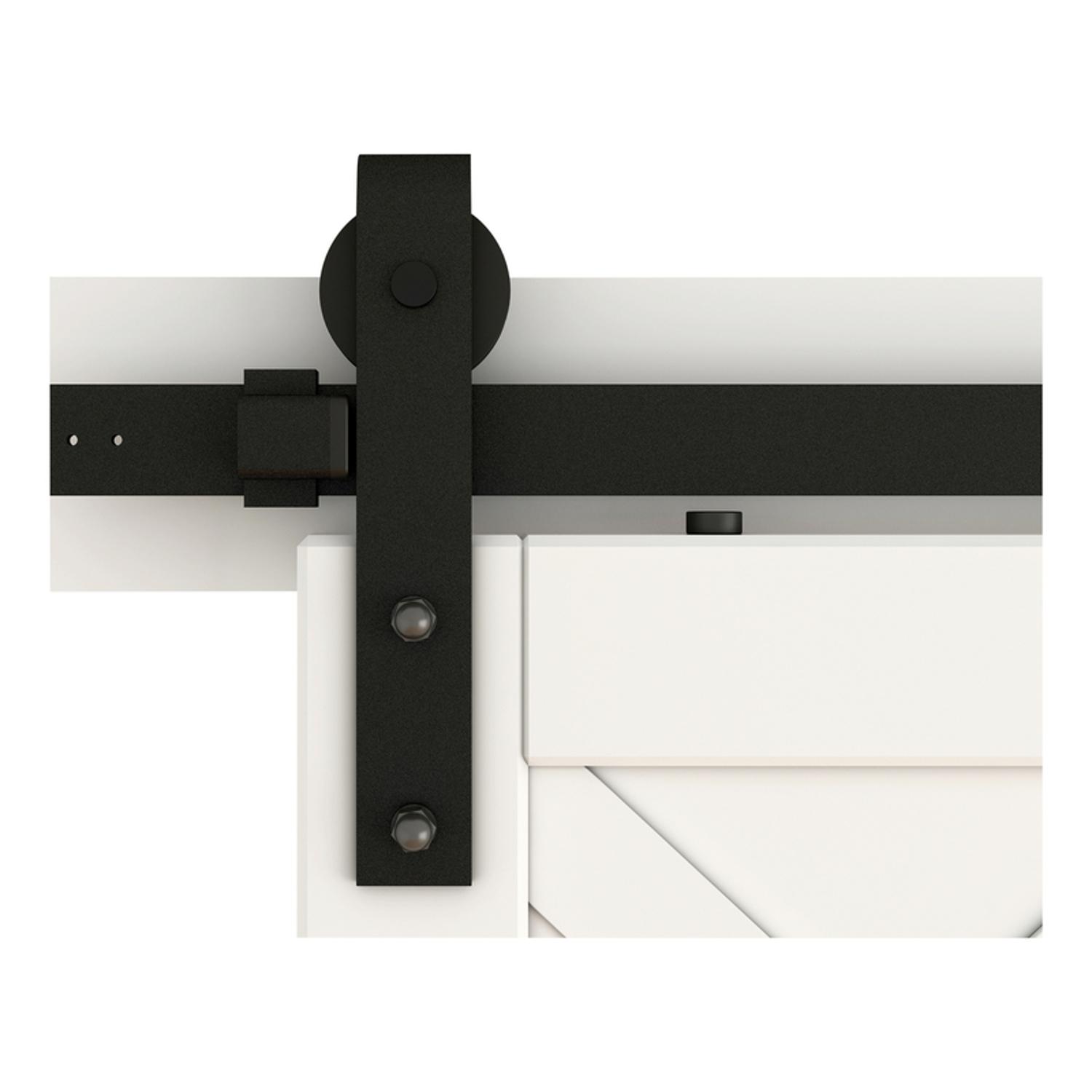 National Hardware Designer 72 in. L Matte Black Steel Barn Door Hanger Kit 1 pc