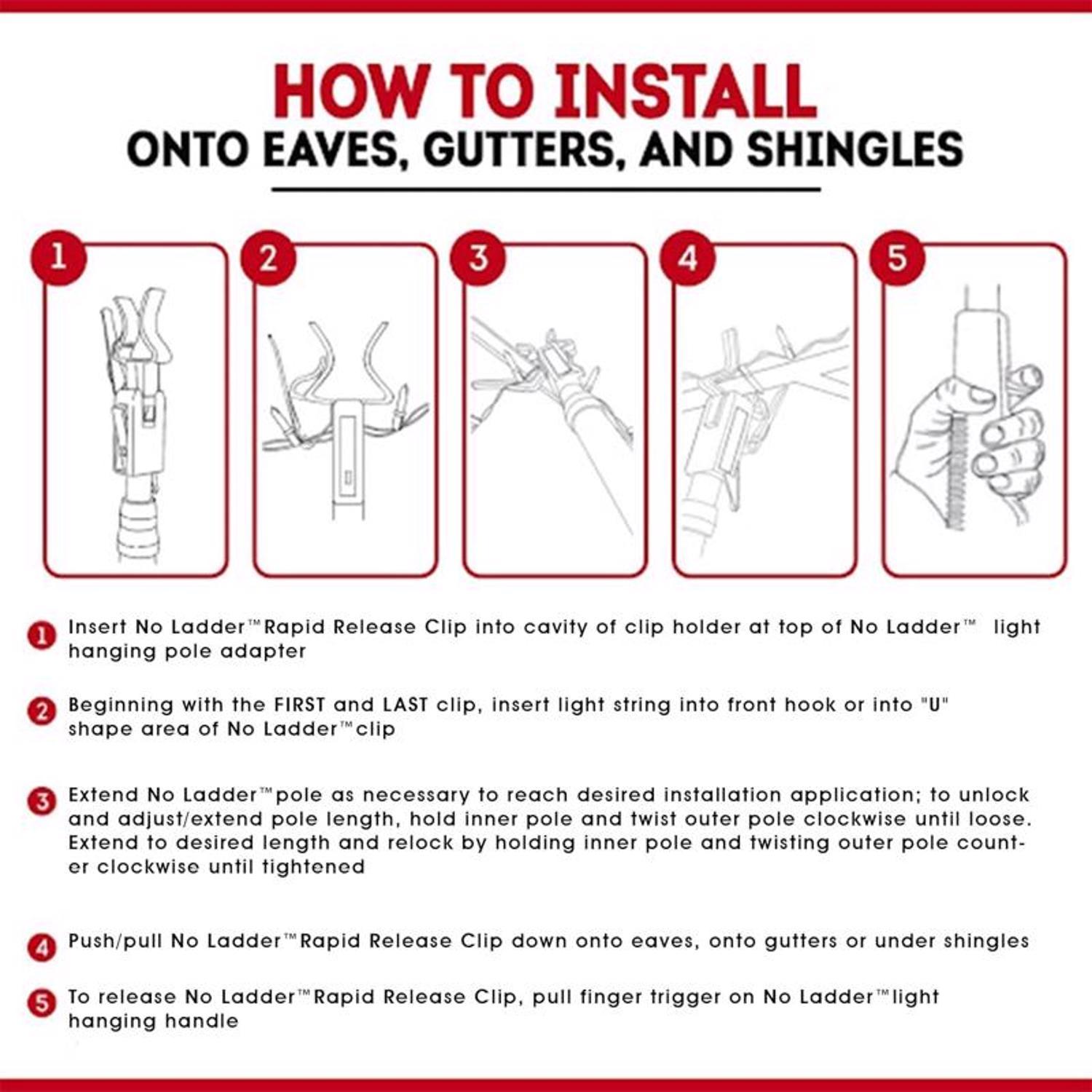 Dyno No Ladder Quick Release Light Clips 25 pk