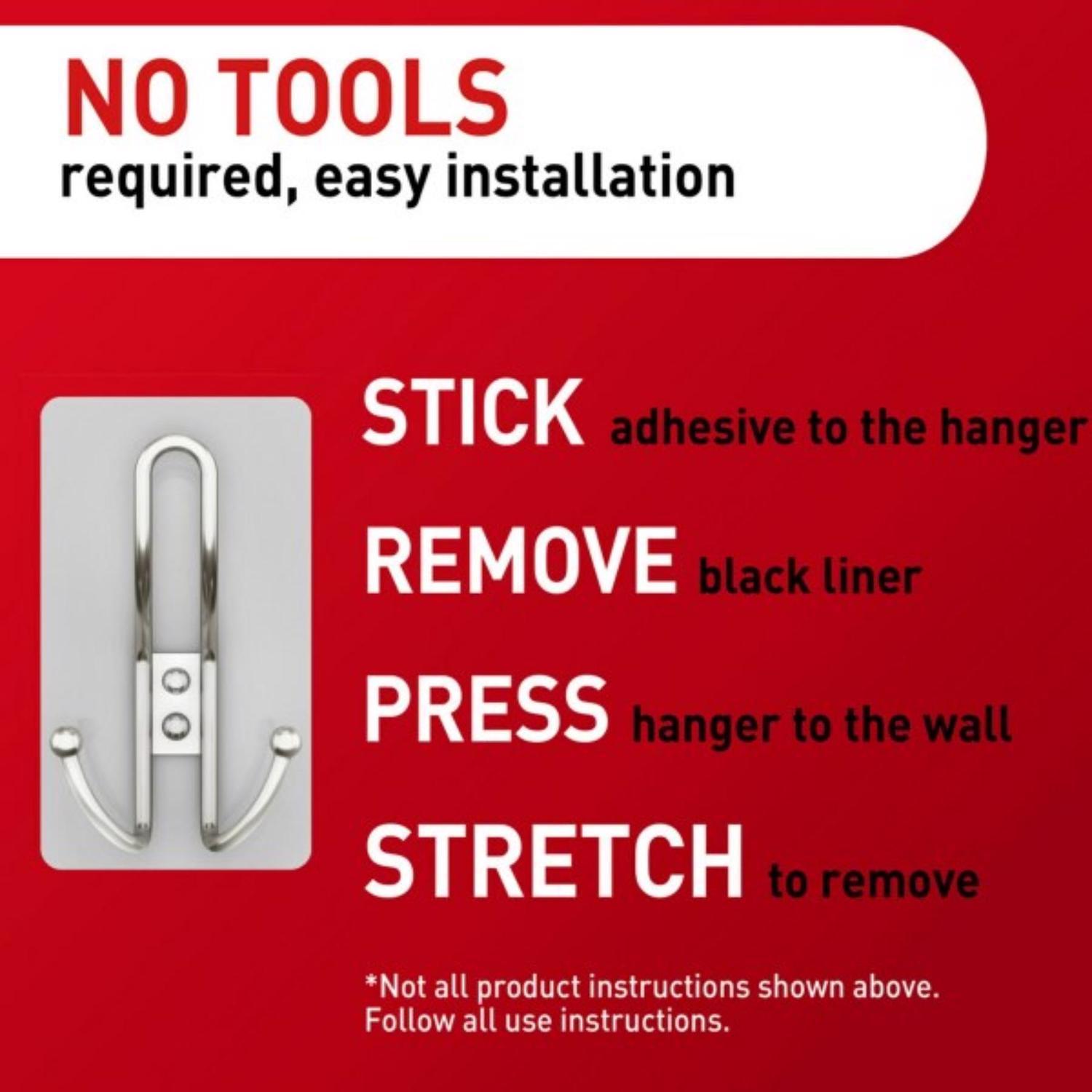 3M Satin Nickel Plastic Triple Hook 1 pk