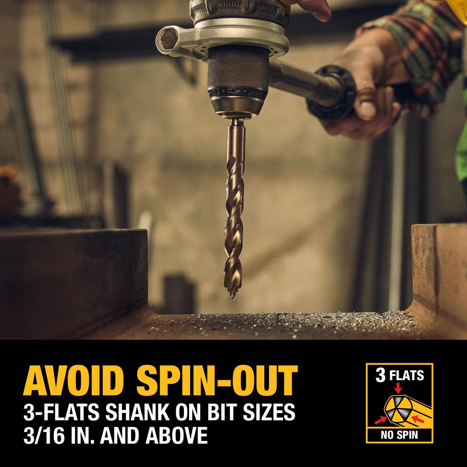 DEWALT ELITE SERIES 1/4 in. X 4 in. L Cobalt Steel Pilot Point Drill Bit Round Shank 1 pc