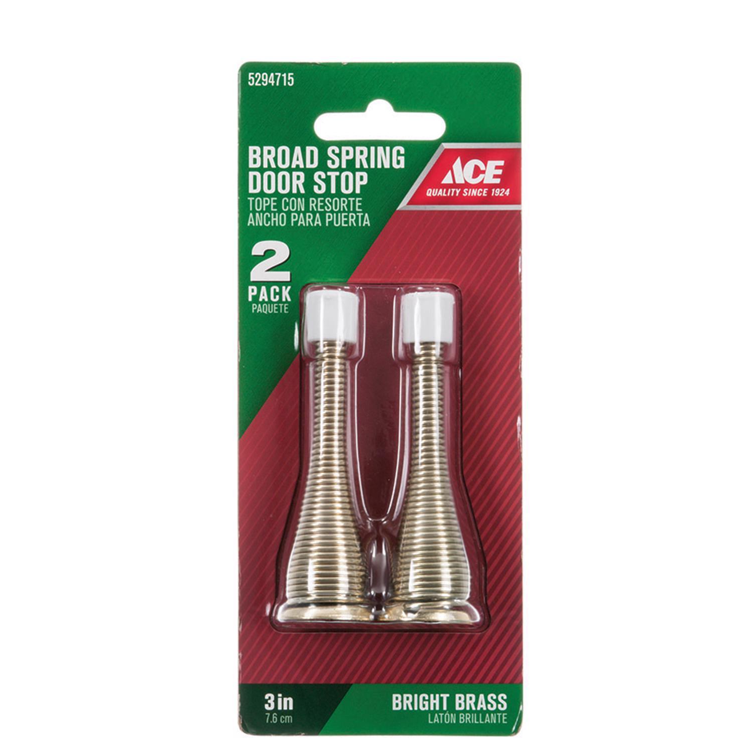 Ace 3 in. W Metal Bright Gold Spring Broad Base Door Stop Mounts to door and wall 1/8 in.