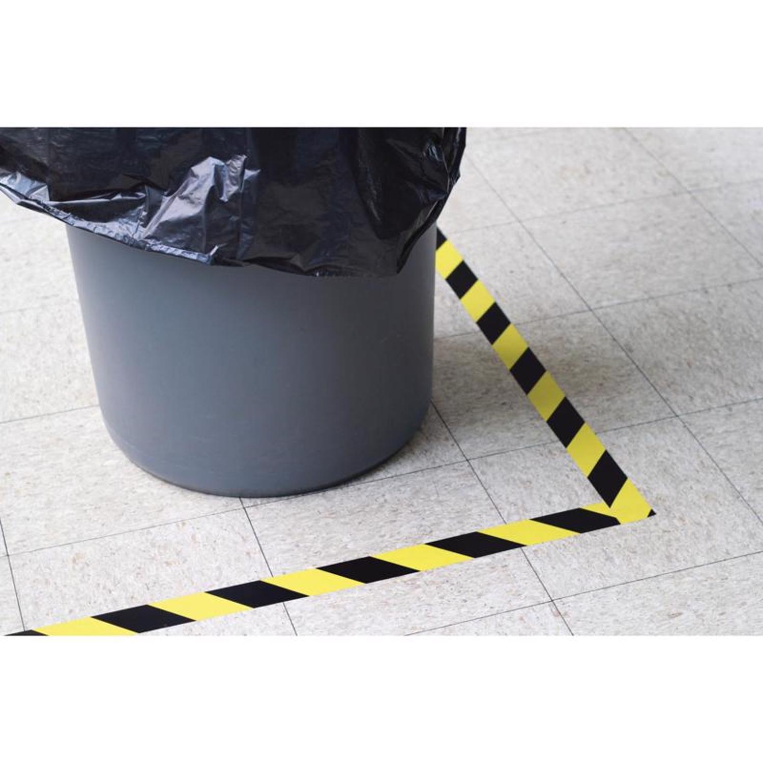 C.H. Hanson 54 ft. L X 2 in. W Plastic Stripe Floor Marking Tape Black/Yellow