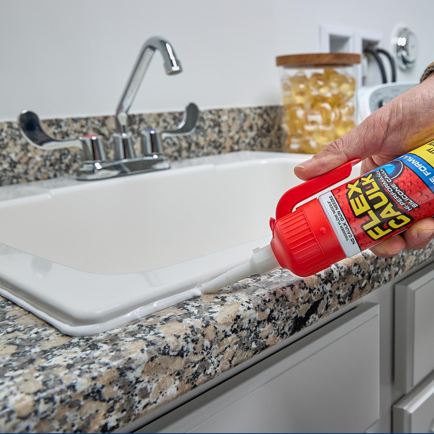 Flex Seal Family of Products Flex Caulk White Silicone All Purpose Caulk Sealant 6.5 oz.