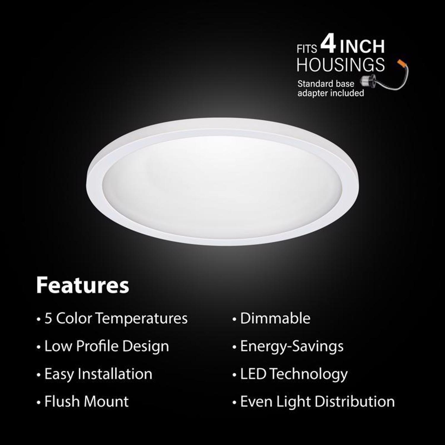 Feit EDGELIT Frost White 4 in. W Aluminum LED Retrofit Recessed Lighting 6.5 W