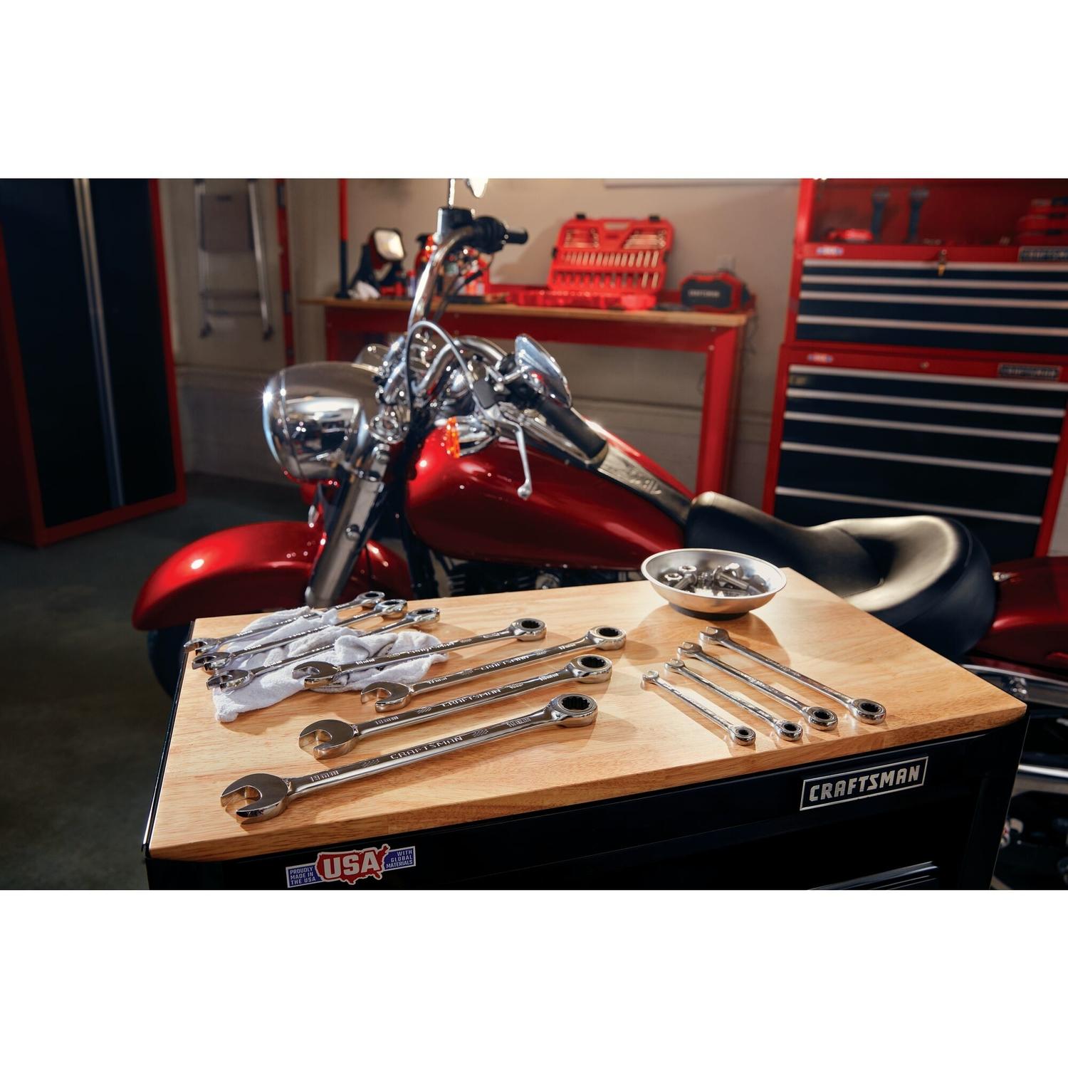 CRAFTSMAN Metric Ratcheting Combination Wrench Set 11 pc