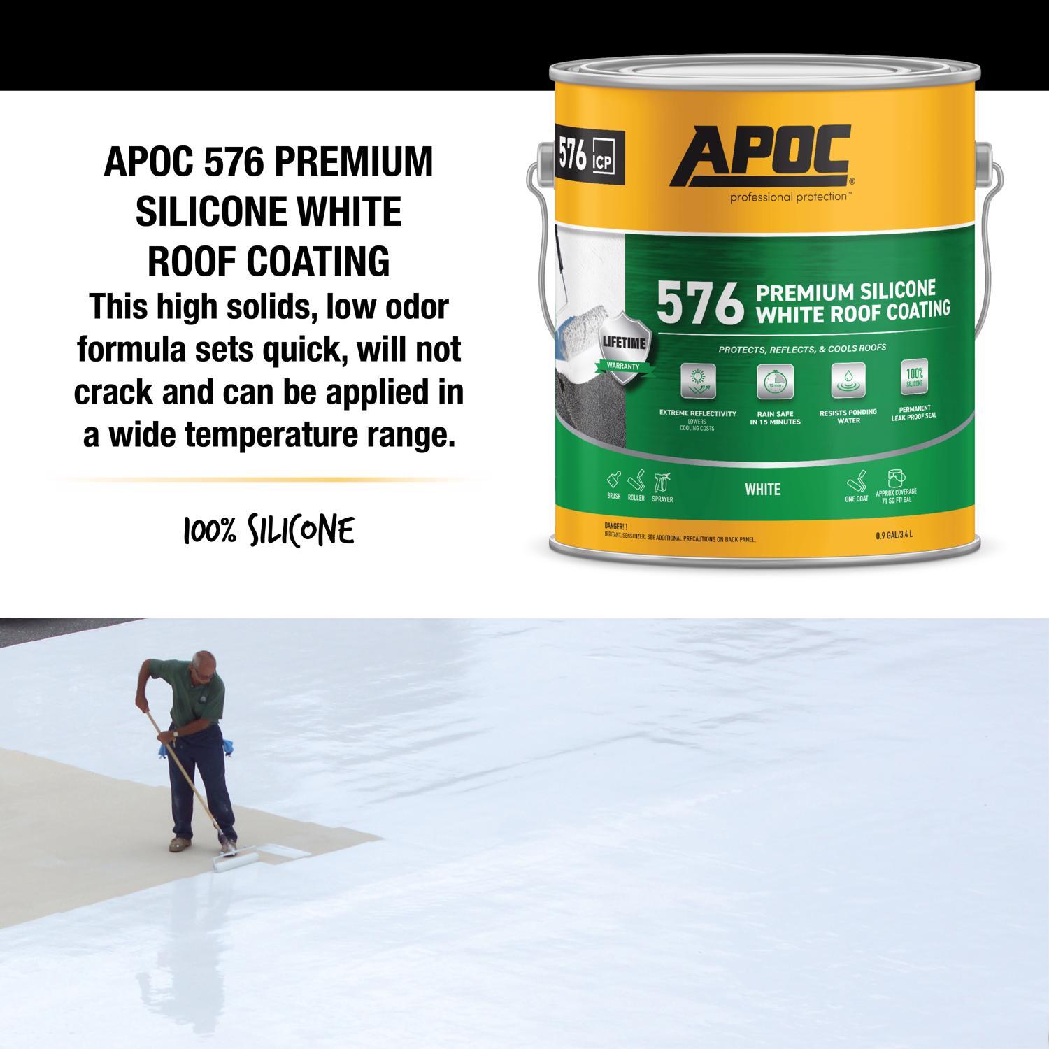 APOC Gloss Bright White Silicone Roof Coating 0.9 gal