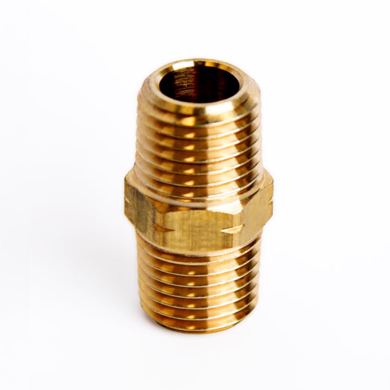 ATC 1/4 in. MPT 1/4 in. D MPT Yellow Brass Hex Nipple