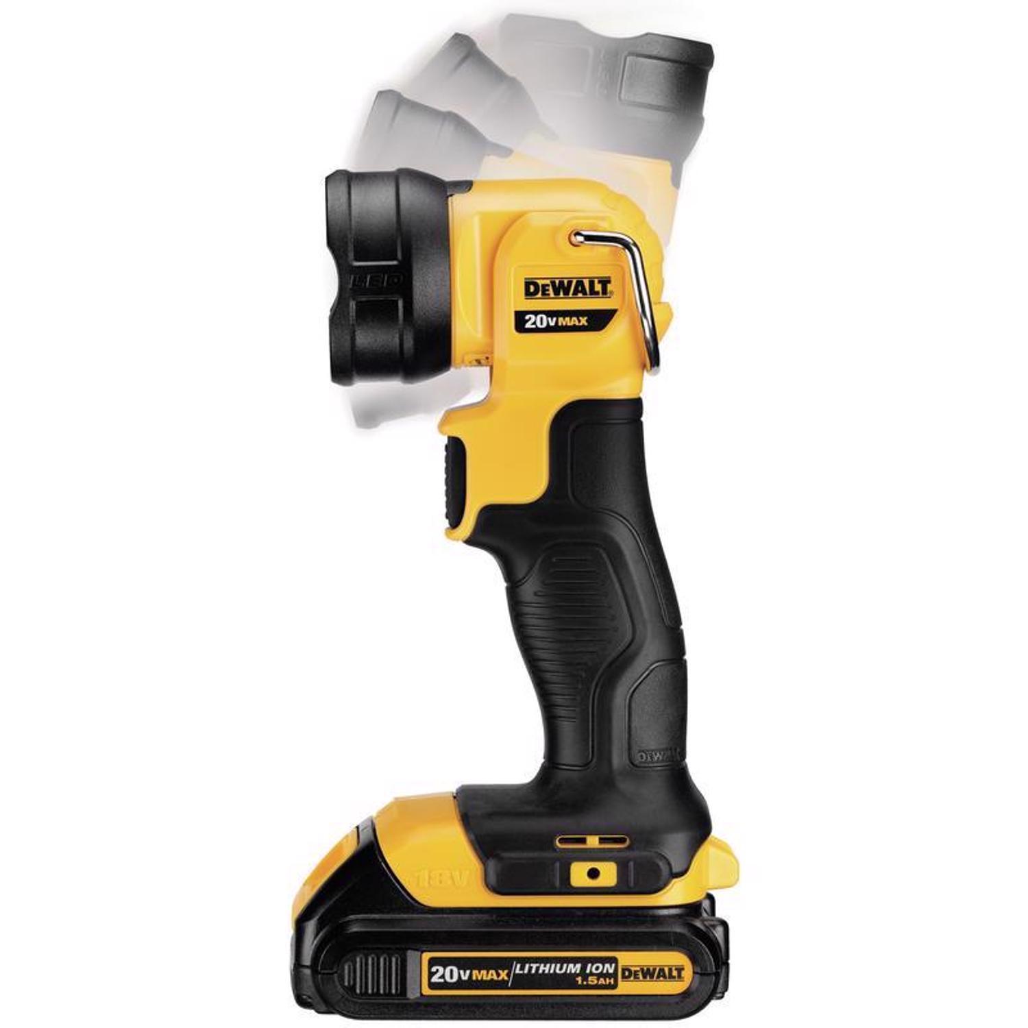 DeWalt 20V MAX 110 lm Black/Yellow LED Rechargeable Work Light Flashlight