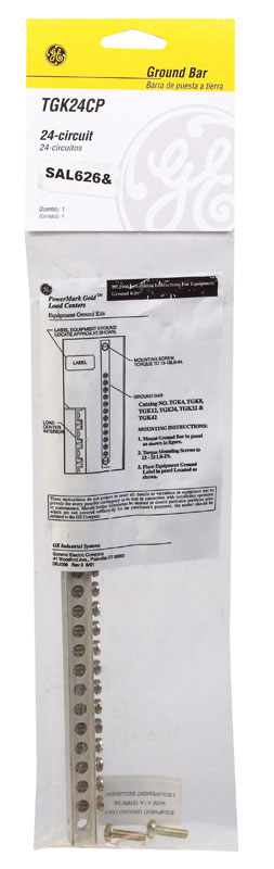 GE PowerMark Gold 1 space Surface Single Pole Ground Bar Kit