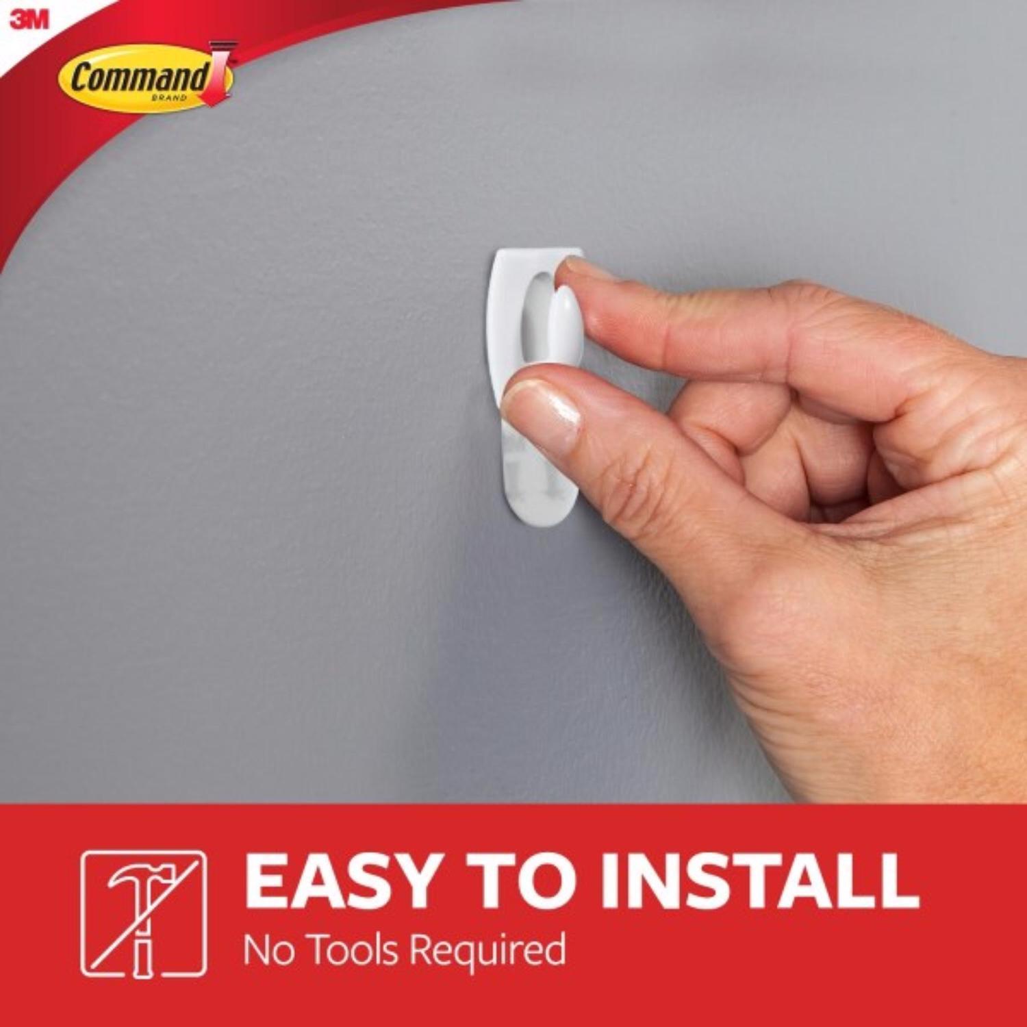 3M Command Mini Plastic Hook 1.375 in. L 18 pk