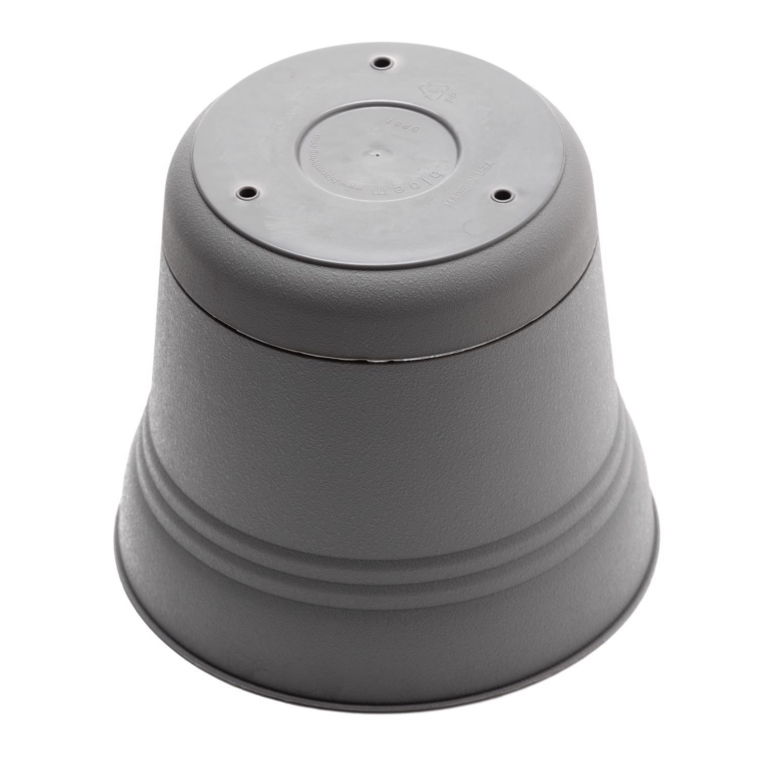 Bloem Saturn 6.5 in. H X 7.25 in. W Polyresin Traditional Planter Charcoal