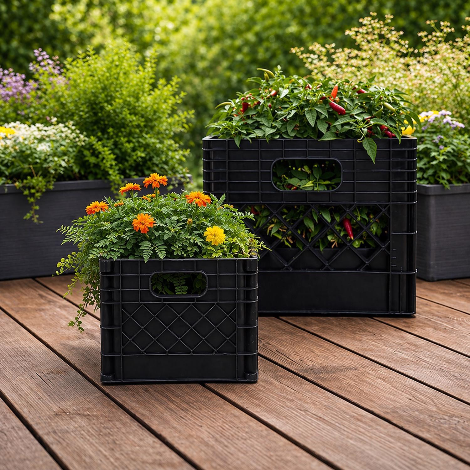 Organize-it Black Miniature Storage Bin 5.5 in. H X 6.5 in. W X 6.5 in. D Stackable