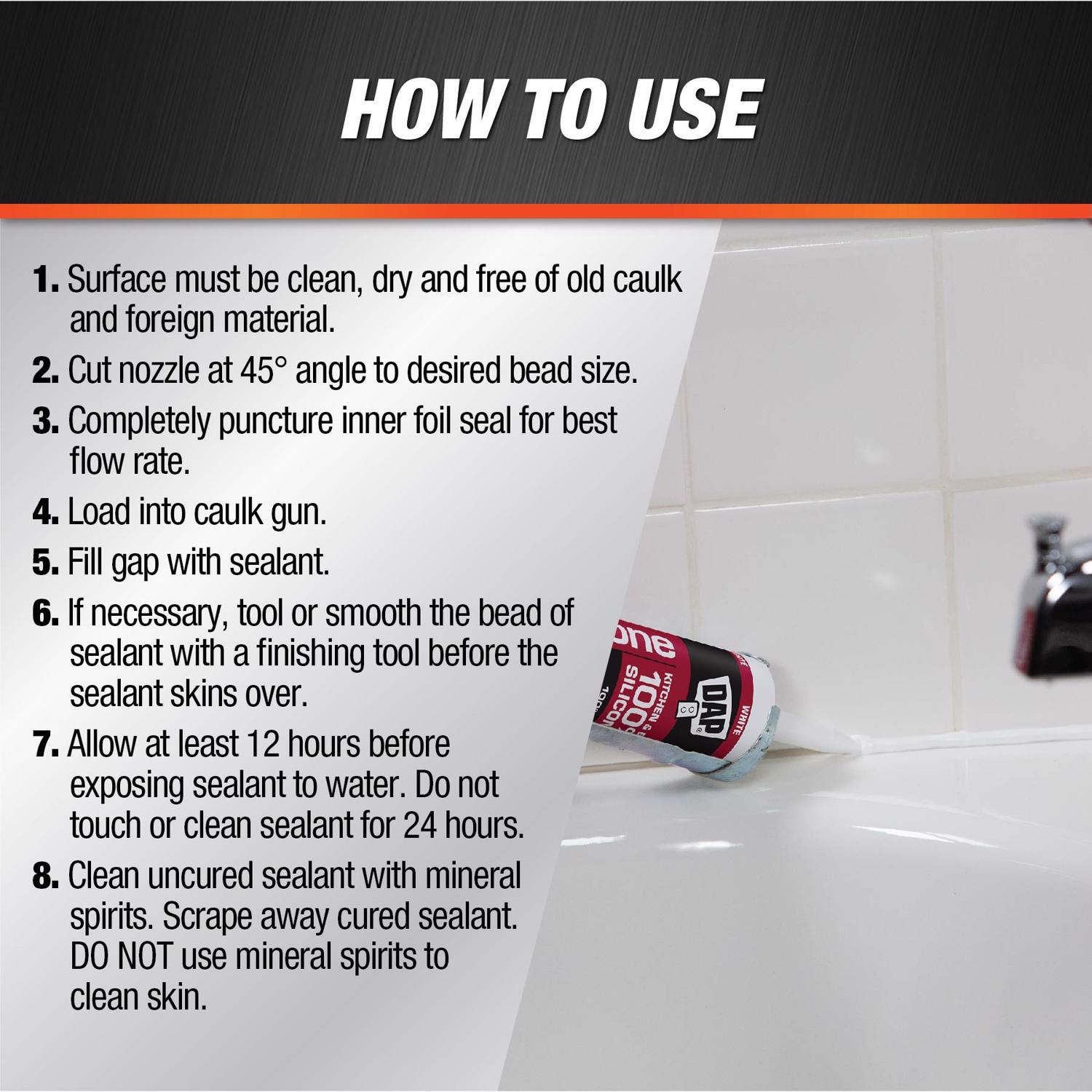 DAP White Silicone Kitchen and Bath Sealant 10.1 oz
