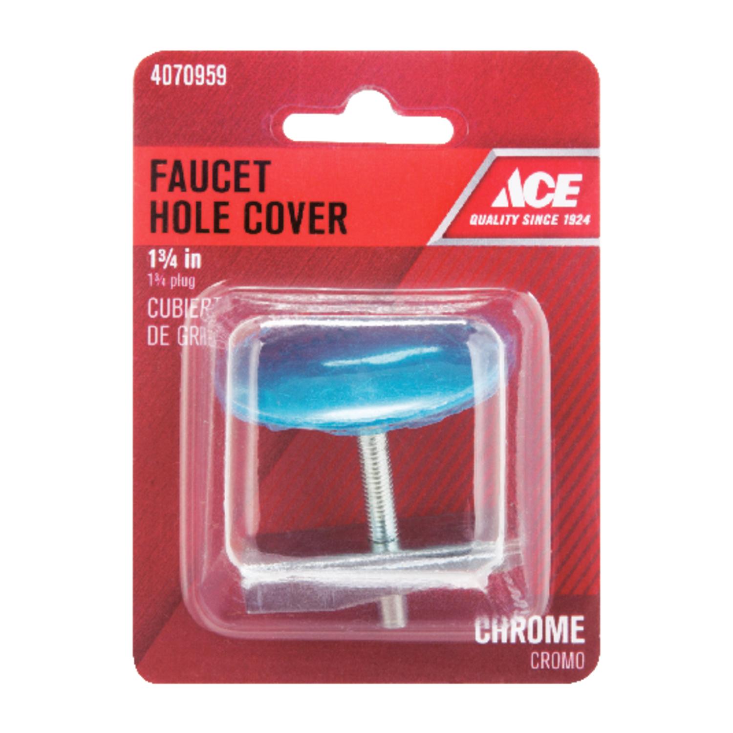 Ace Faucet Hole Cover For Universal 1-3/4 in. D Silver/White Stainless Steel 1 pc