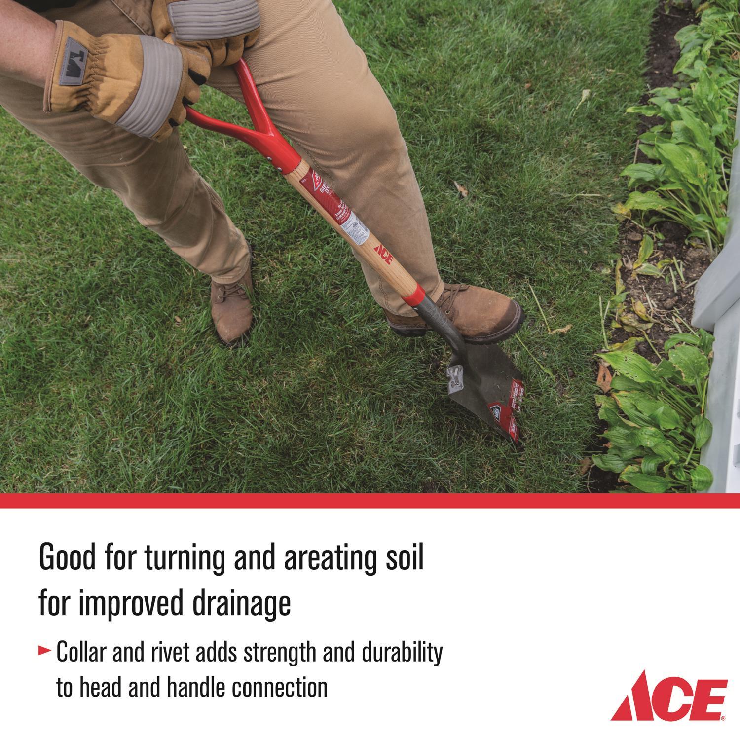 Ace 41.5 in. Steel Garden Spade Wood Handle