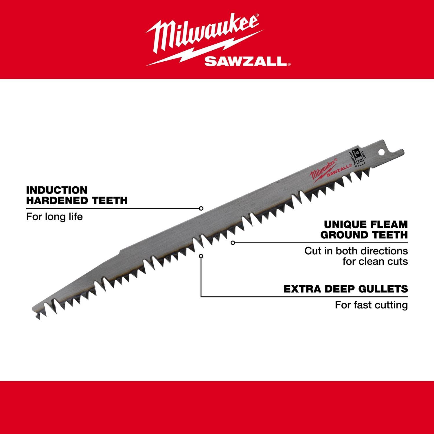 Milwaukee SAWZALL 12 in. Carbon Steel Pruning Reciprocating Saw Blade 5 TPI 1 pk