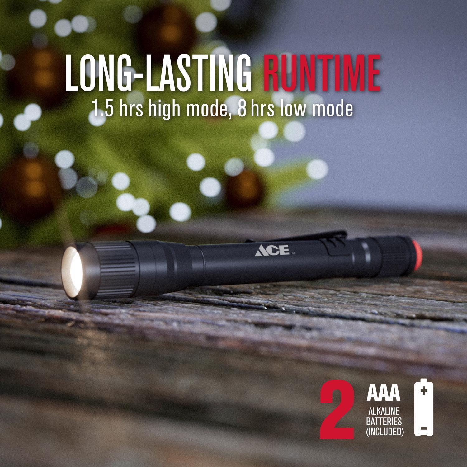 Ace Black LED Flashlight AAA Battery