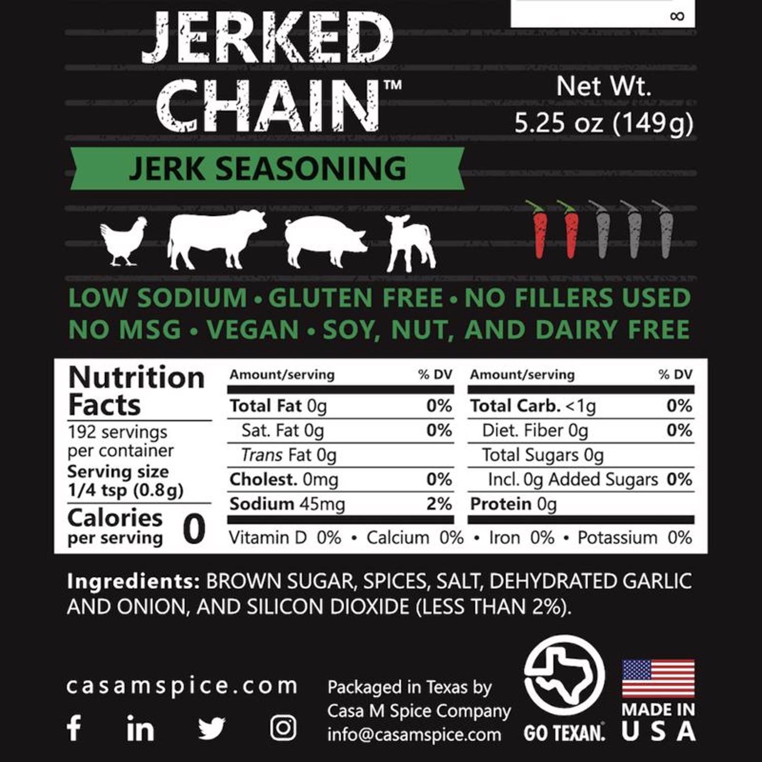 Casa M Spice Co Jerked Chain Jerk Seasoning 5.25 oz