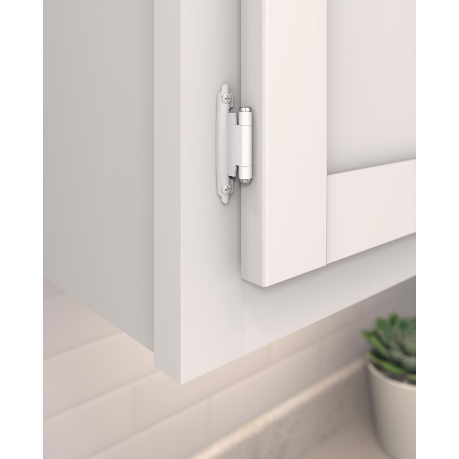 Amerock 1-3/4 in. W X 2-3/4 in. L White Steel Self-Closing Hinge 2 pk