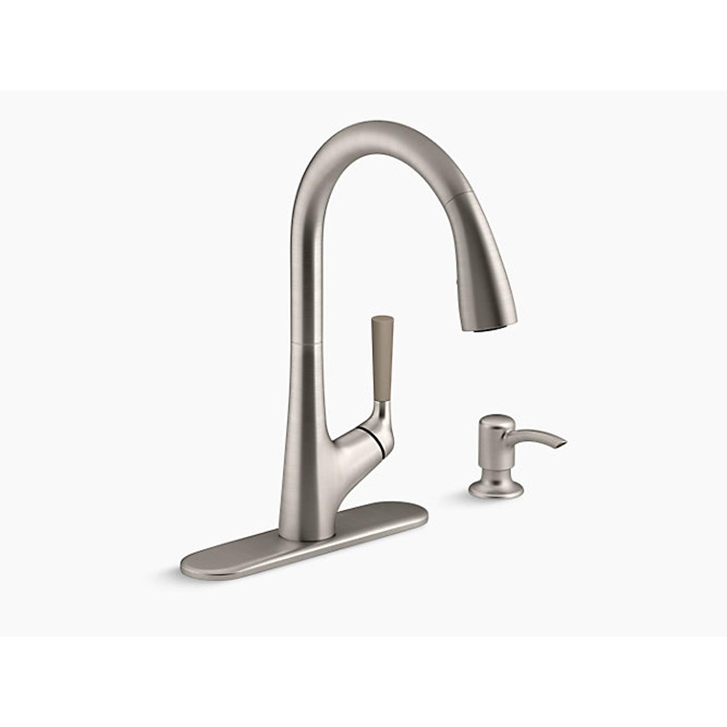 Kohler One Handle Stainless Steel Pull-Down Kitchen Faucet