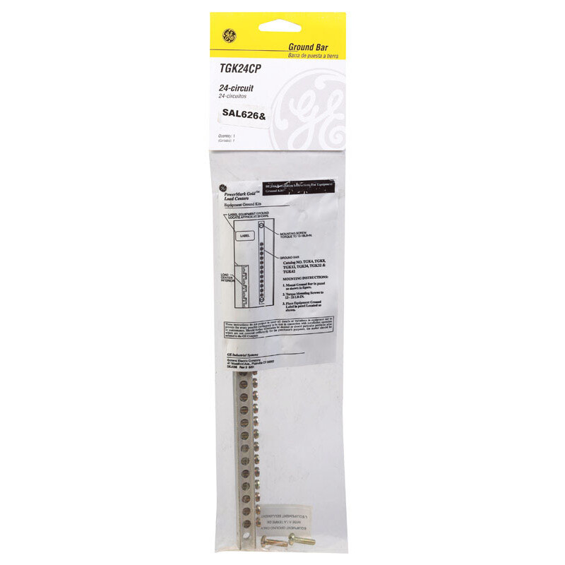 GE PowerMark Gold 1 space Surface Single Pole Ground Bar Kit