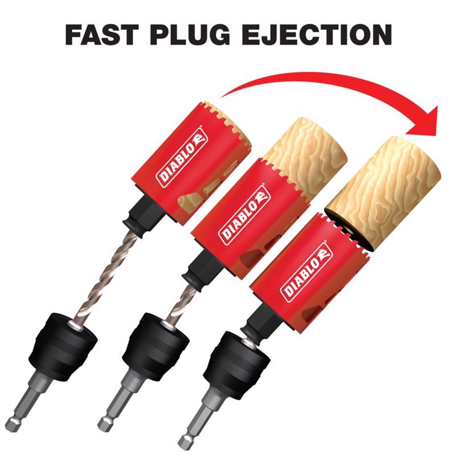 Diablo Snap-Lock Plus 3-1/2 in. Bi-Metal 2-3/8 in. L Hole Saw Arbor Included