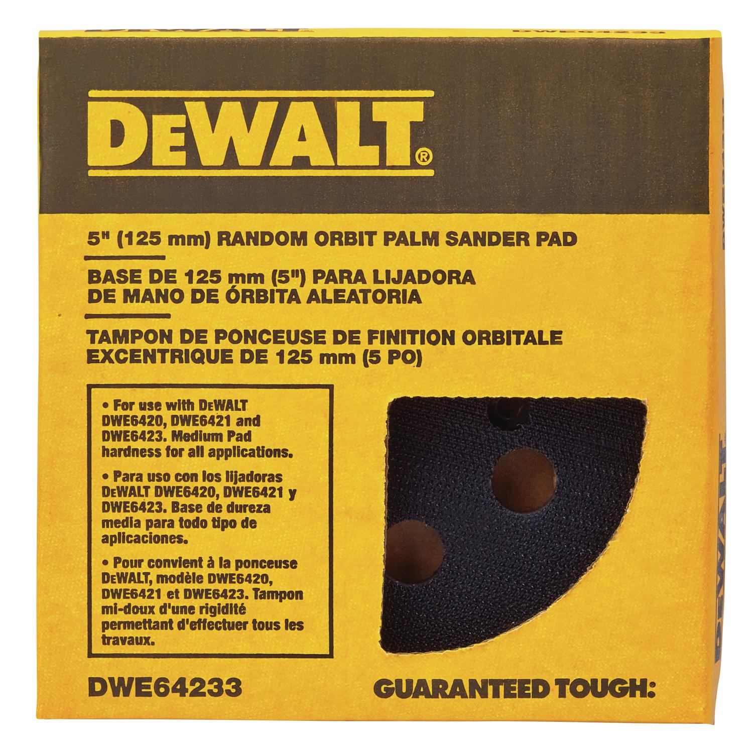 DeWalt 5 in. D Rubber Sander Pad 8500 rpm 1 pc