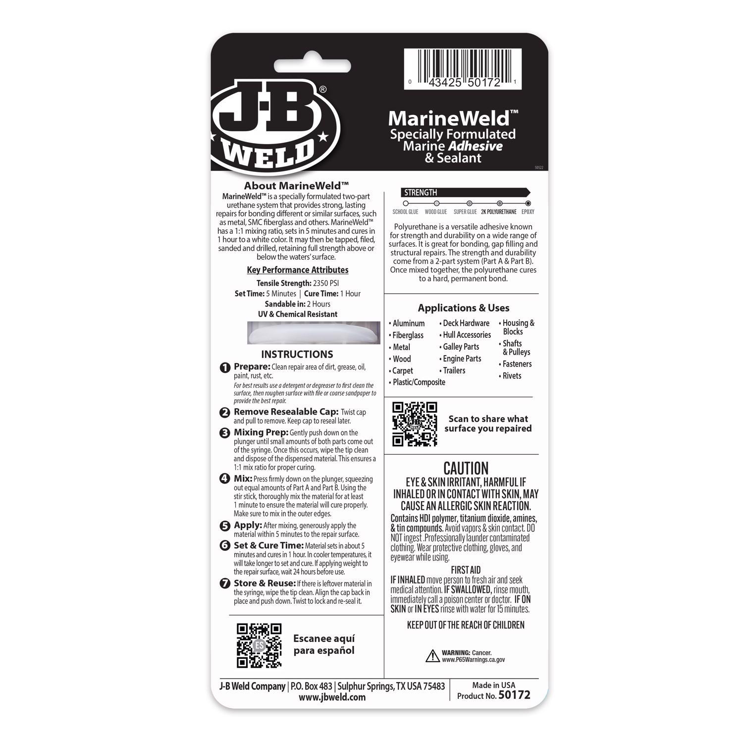 J-B Weld MarineWeld High Strength Marine Adhesive and Sealant Liquid 0.85 oz