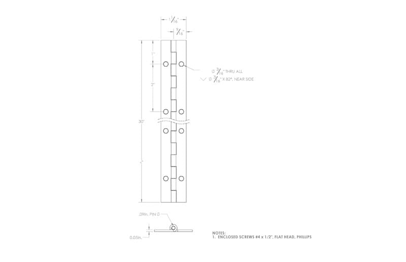 Ace 1 in. W X 30 in. L Bright Brass Brass Continuous Hinge 1 pk