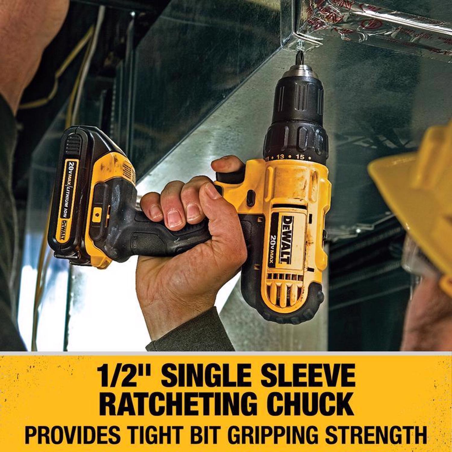DeWalt 20V MAX 1/2 in. Brushed Cordless Compact Drill Kit (Battery & Charger)