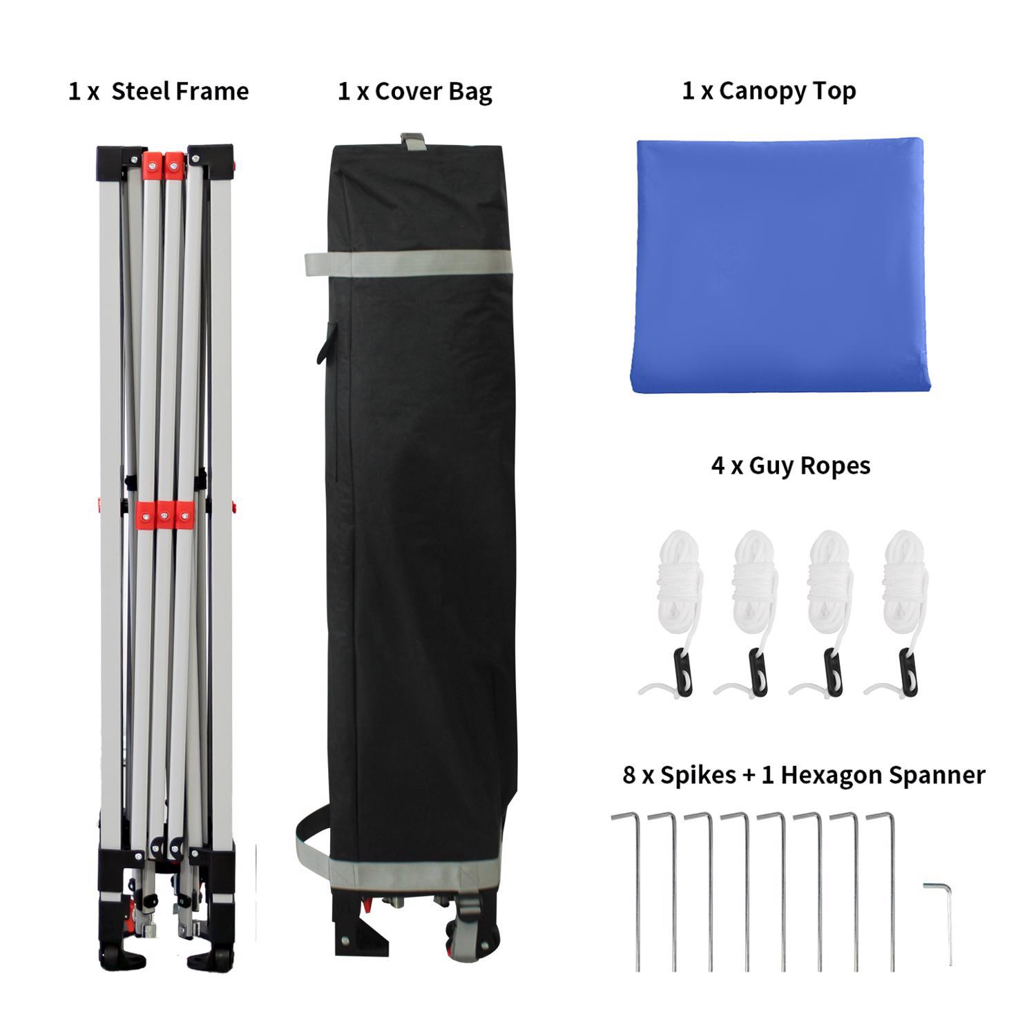 Crown Shade One Touch 150D Polyester Regal 100 Canopy 9.1 ft. H X 10 ft. W X 10 ft. L