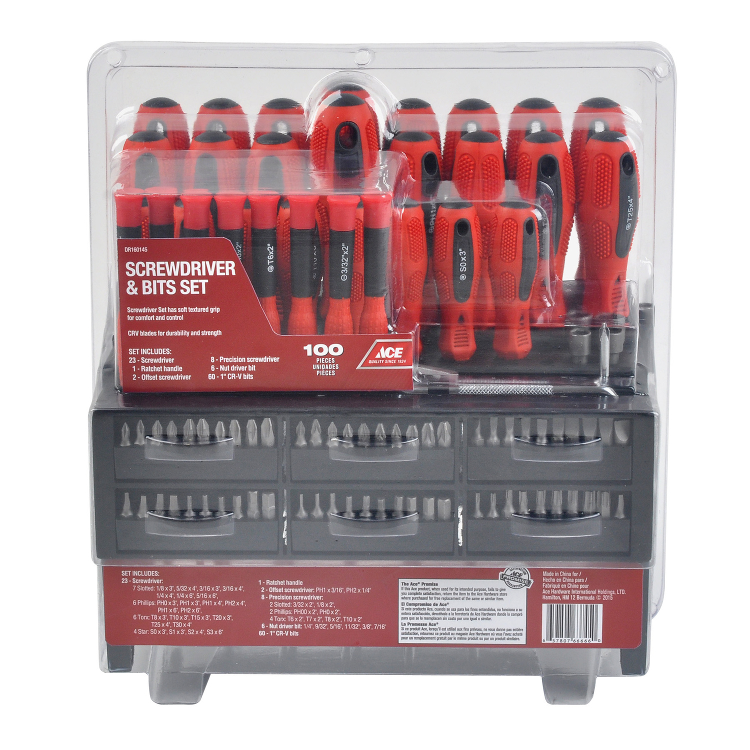 Ace 100 pc Ratcheting Screwdriver and Bit Set