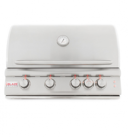 Blaze 32-Inch 4-Burner LTE Gas Grill with Rear Burner and Built-in Lighting System Propane