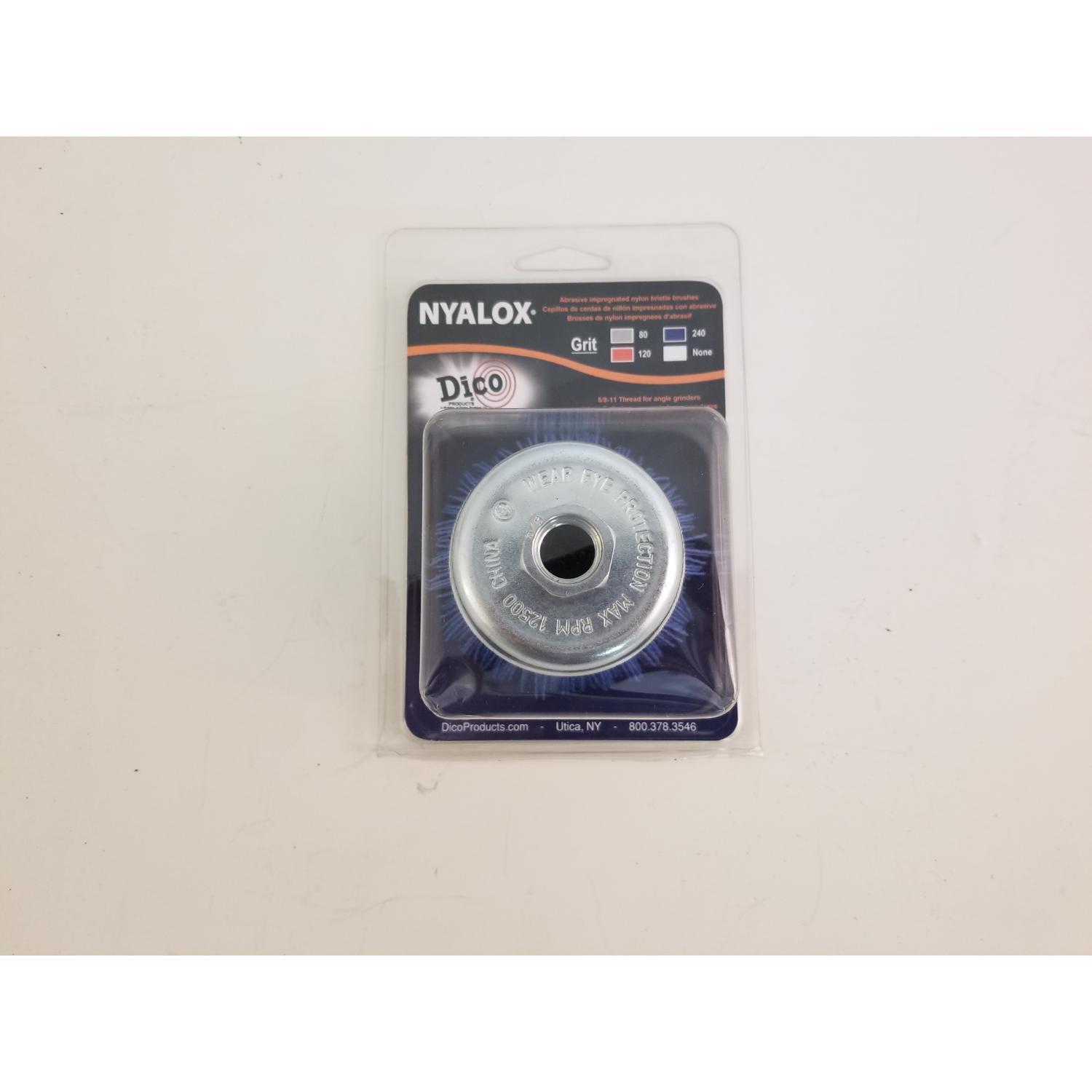 Dico Nyalox 2.5 in. D X 1/4 in. X 1/4 in. D Crimped Nylon Mandrel Mounted Cup Brush 4500 rpm 1 pc