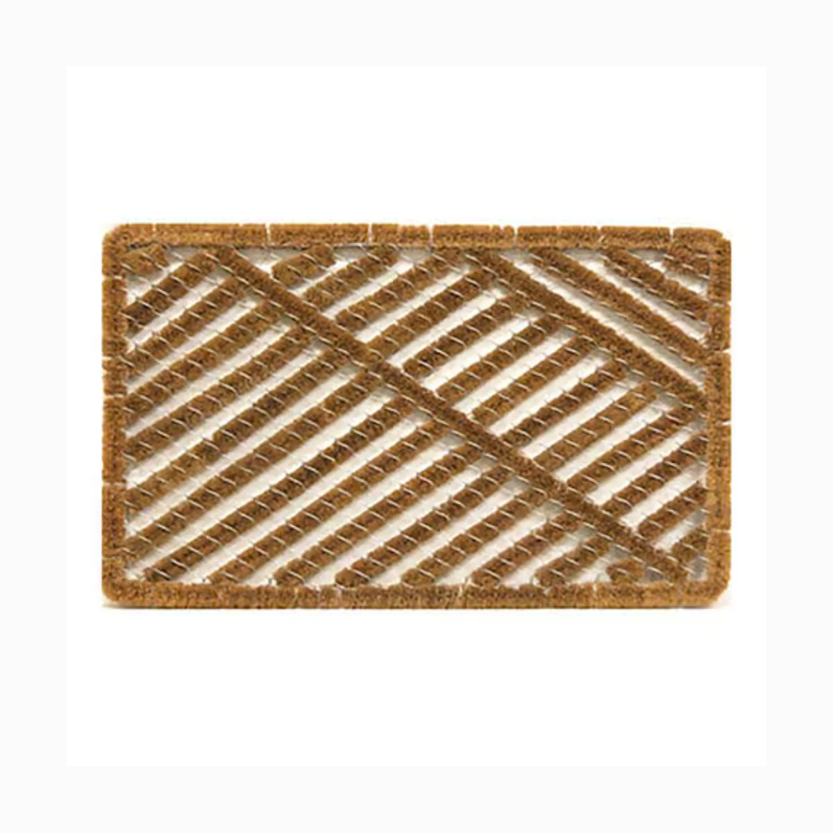 Sports Licensing Solutions 18 in. W X 30 in. L Brown Wire Brush Coir Utility Mat