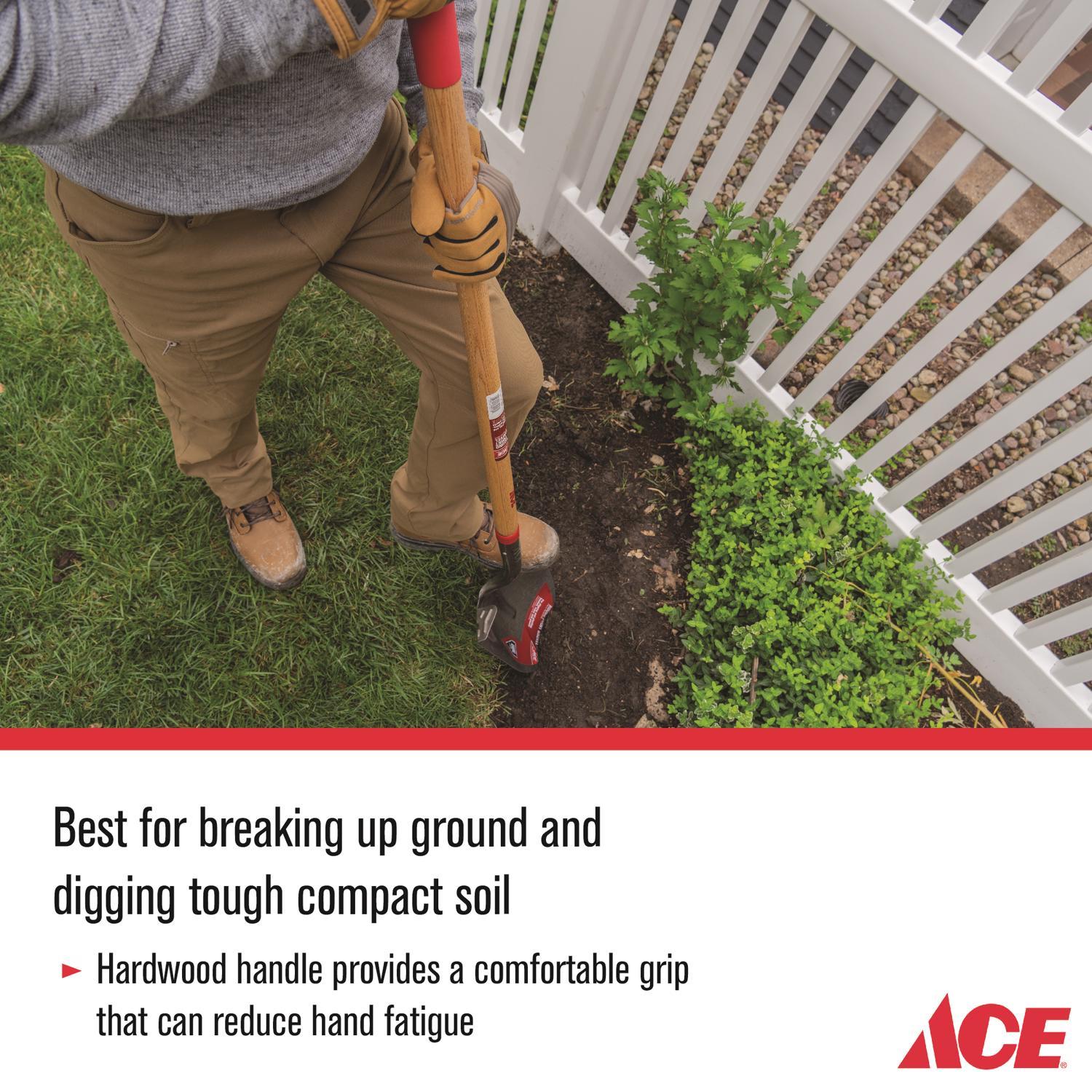 Ace 58 in. Steel Round Digging Shovel Wood Handle