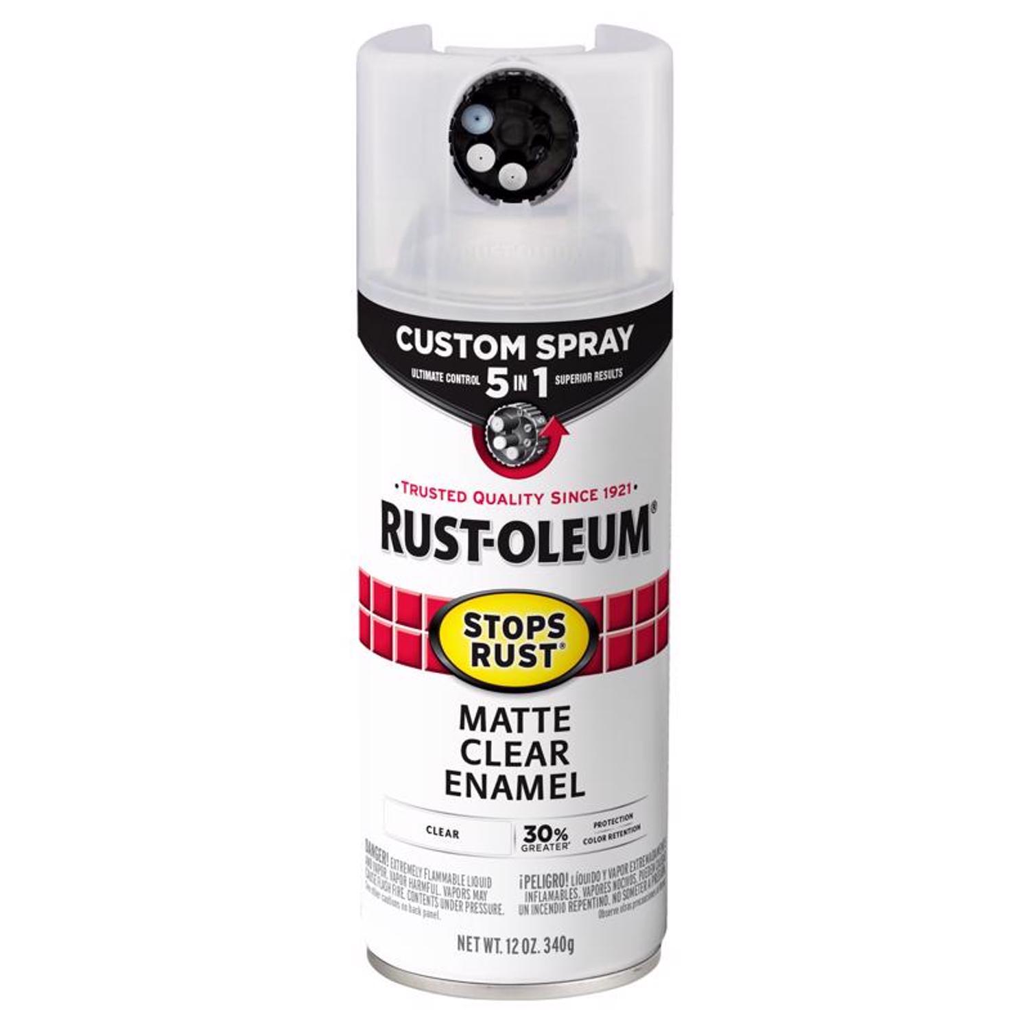Rust-Oleum Stops Rust 5-in-1 Indoor/Outdoor Matte Crystal Clear Oil-Based Protective Enamel 12 oz