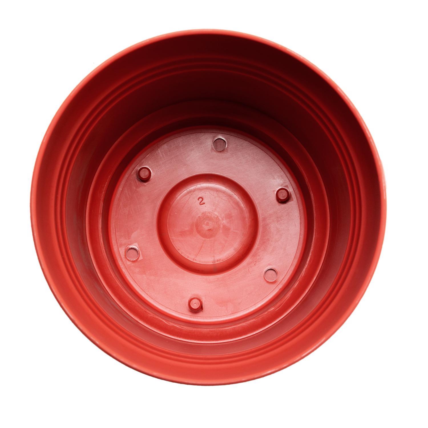 Bloem Saturn 4.5 in. H X 5 in. W Plastic Traditional Planter Burnt Red