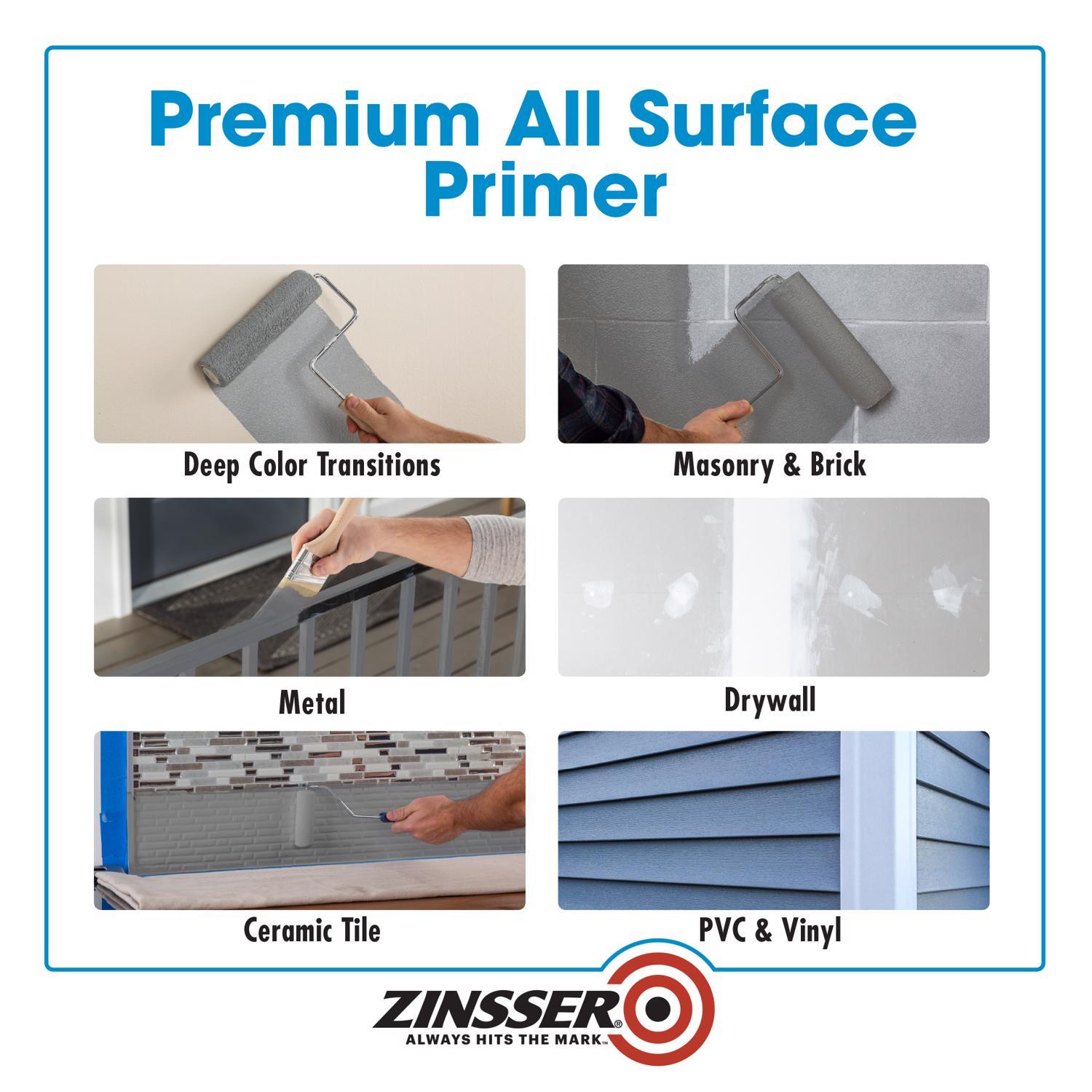 Zinsser Bulls Eye 123 Gray Water-Based Acrylic Copolymer Primer 1 gal