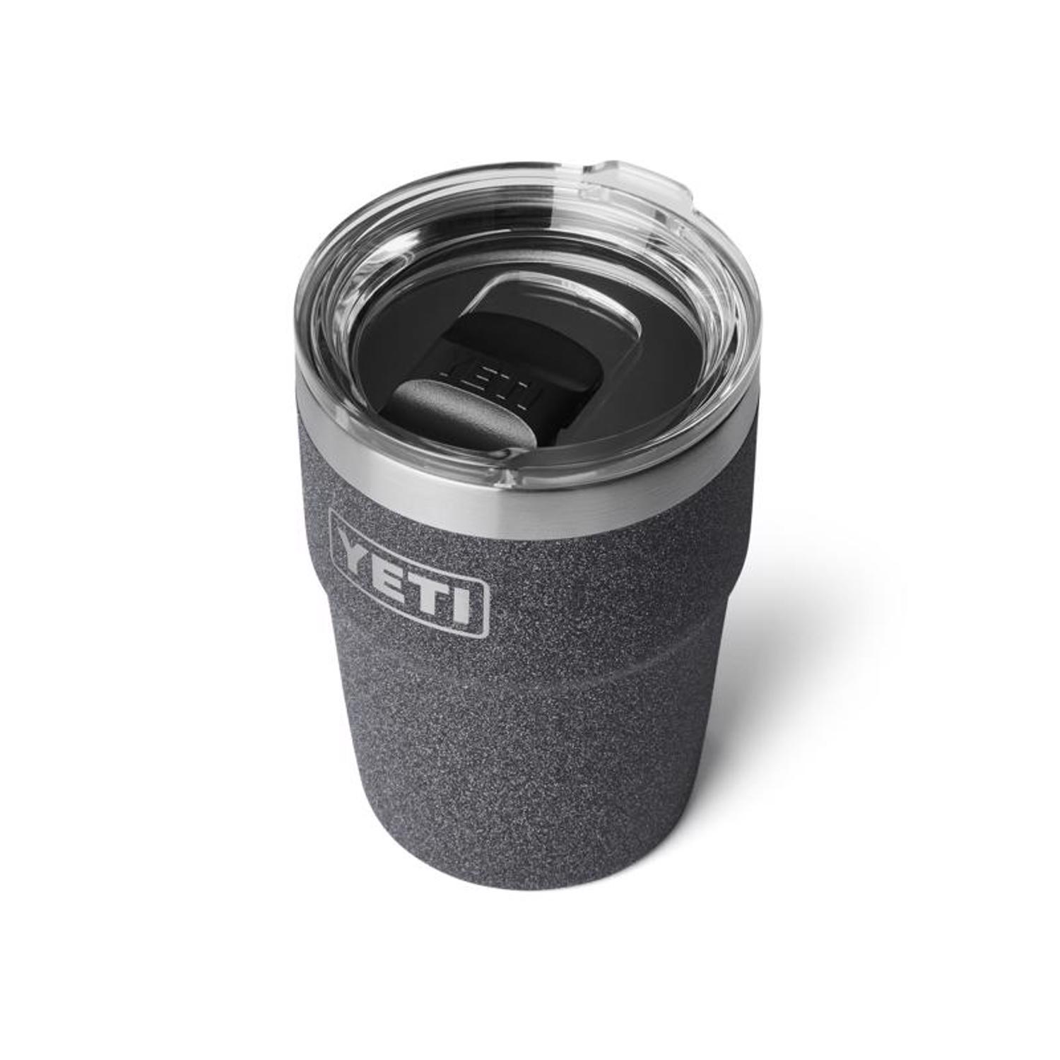 YETI Rambler 16 oz. Black Stone BPA Free Stackable Tumbler with MagSlider Lid
