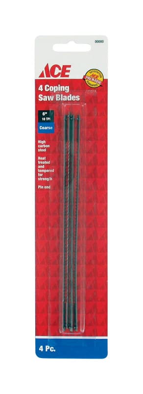 Ace 6-1/2 in. Carbon Steel Coping Saw Blade 10 TPI 4 pk