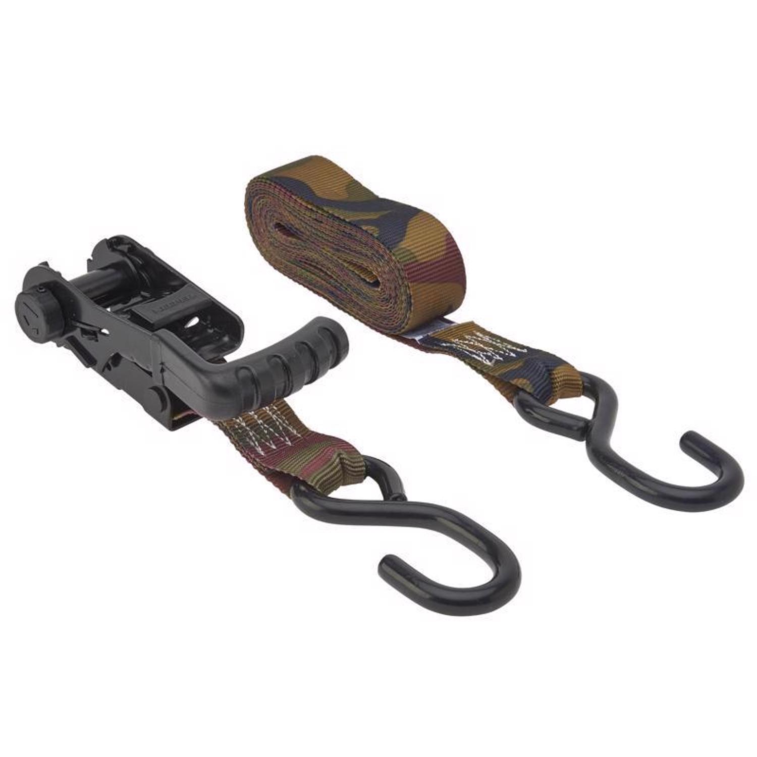 Keeper Ergo-Torque 1.25 in. W X 16 ft. L Camo Tie Down w/Ratchet 700 lb 2 pk