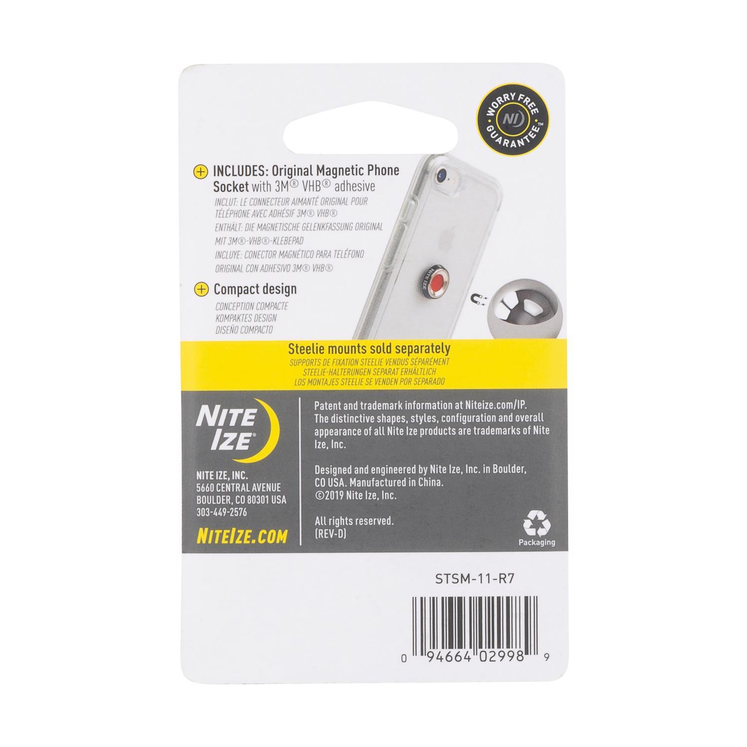 Nite Ize Steelie Silver Magnet Phone Socket For All Mobile Devices